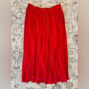 GAP Red Pleated Maxi Skirt
